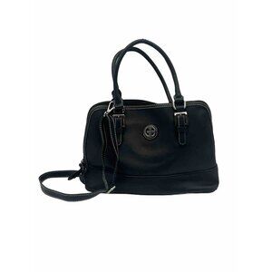 Giani Bernini Black Saffiano Faux Leather Women's Dome Satchel Crossbody Bag